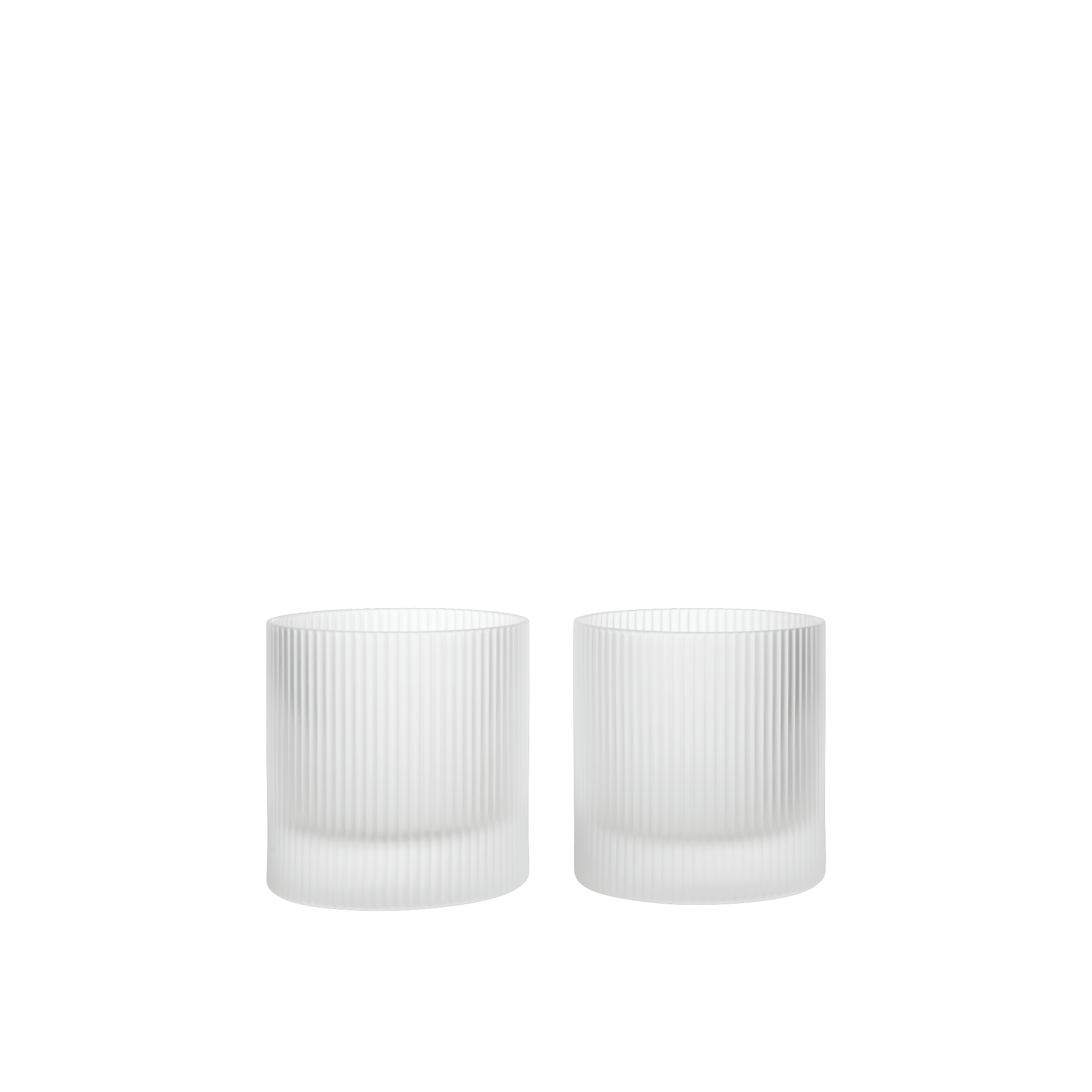 Ferm Living Ripple -lasi, 2 kpl, himmeä