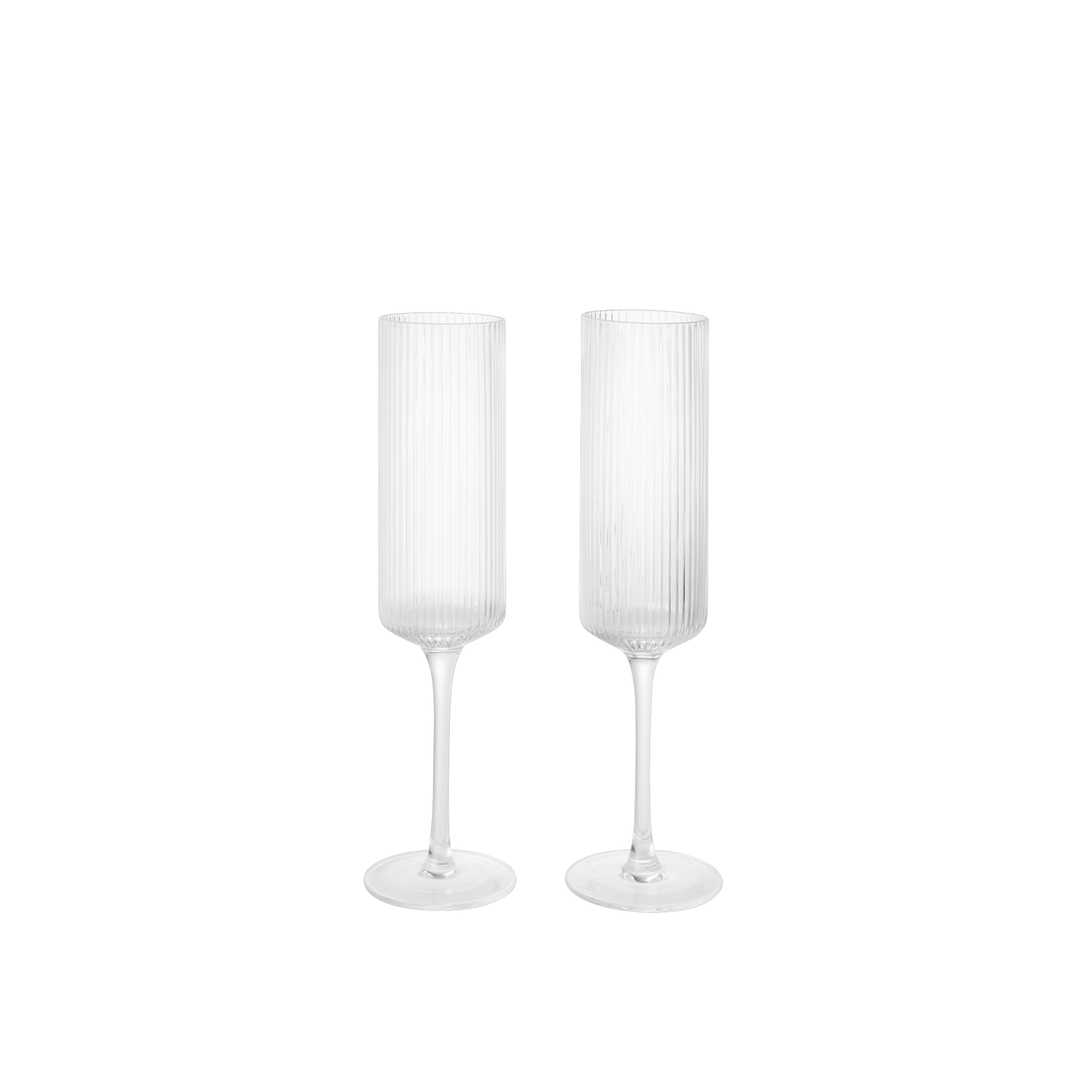 Ferm Living Ripple samppanjalasit 15cl, 2 kpl, kirkas