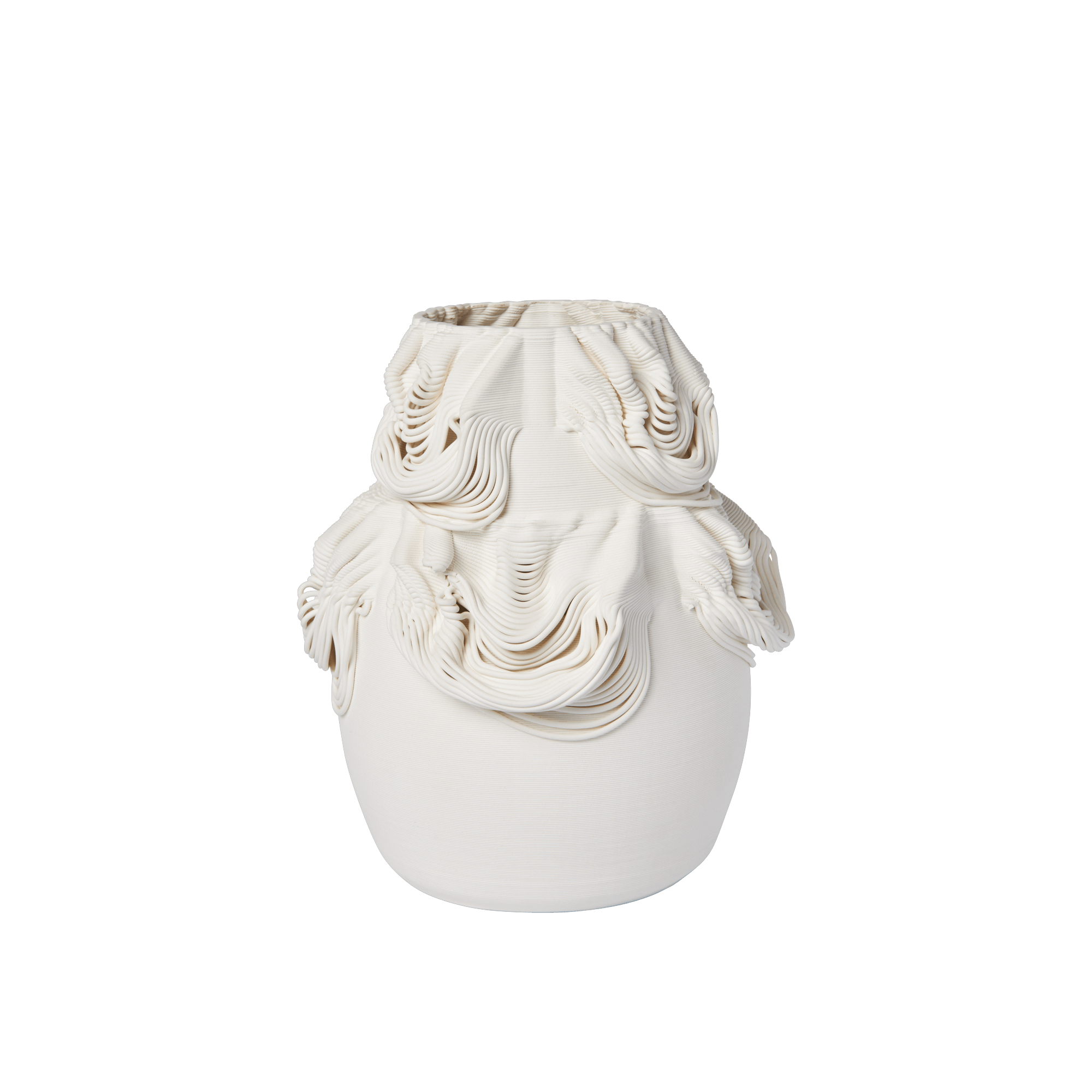 Jarrón Drisca H23 de Ferm Living en Marfil