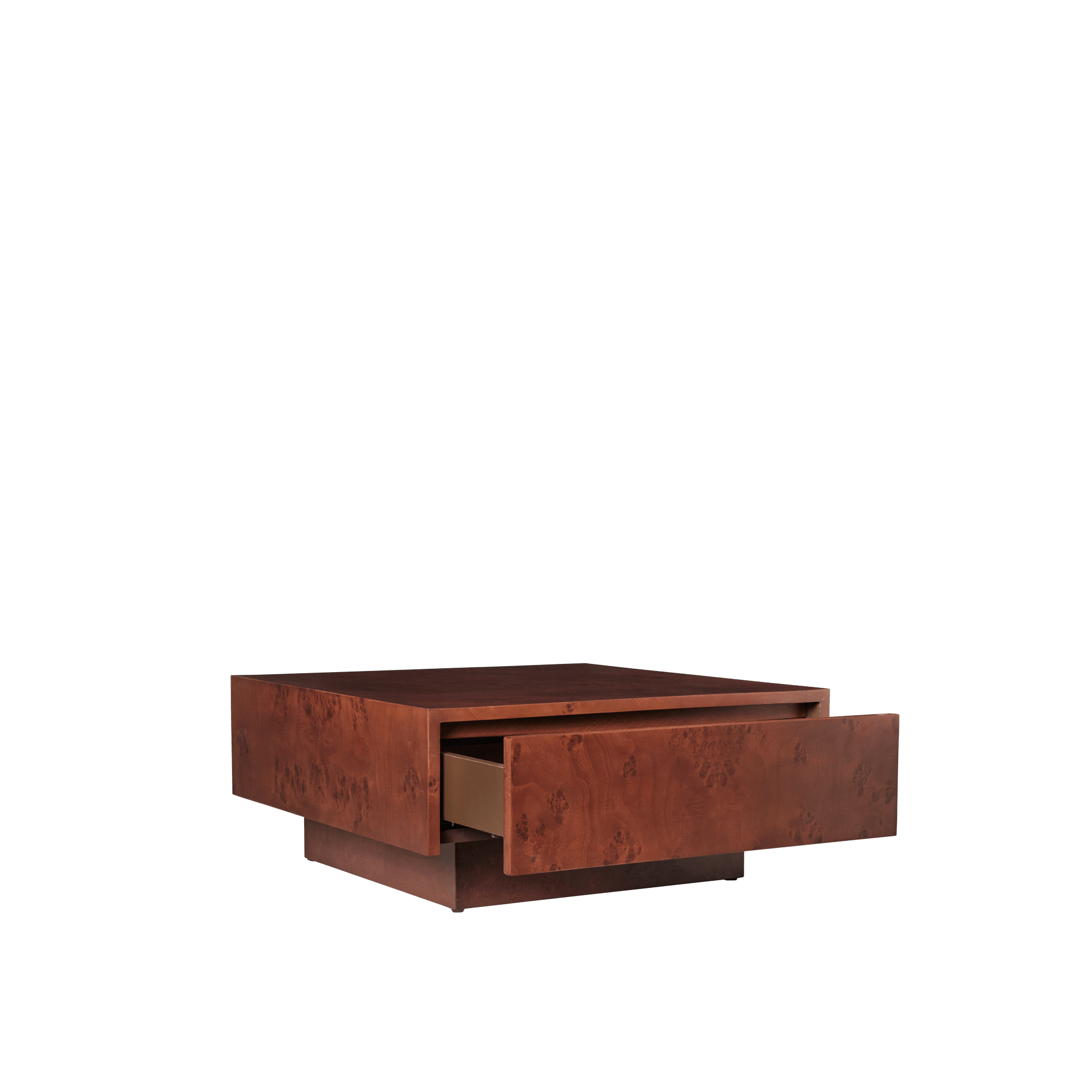 Ferm Living Burl Storage Coffee Table Dark Stained Burl Wood