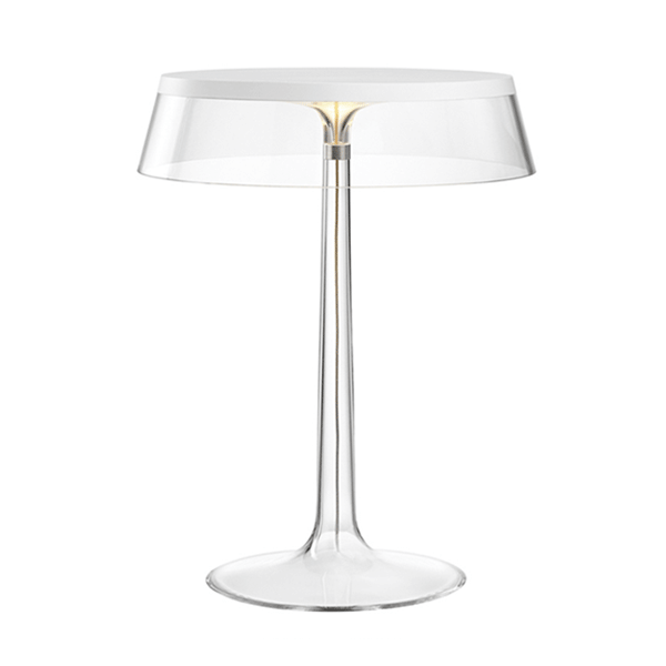 Flos Bon Jour Table Lamp White Body and Transparent Shade