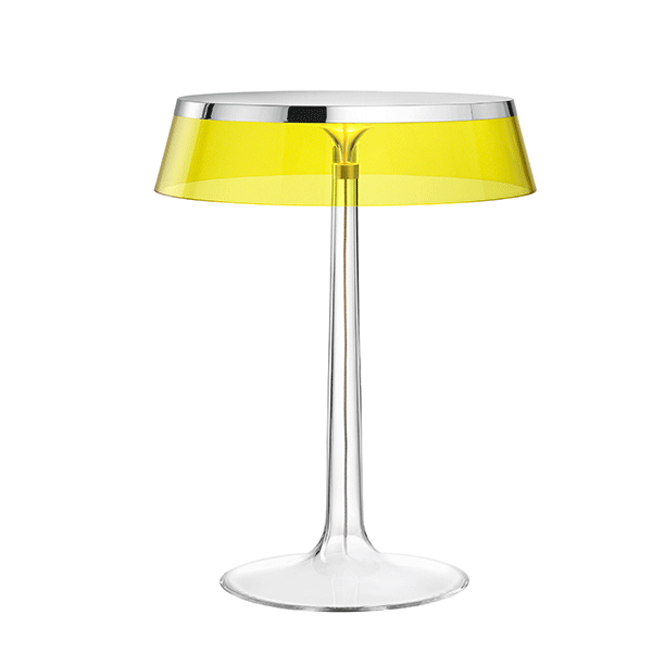 Flos Bon Jour Table Lamp Chrome Frame and Yellow Shade