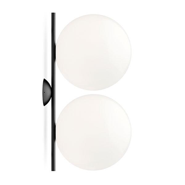 Flos IC C/W2 Double Væglampe Sort