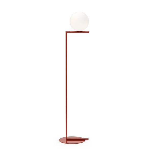 Flos IC F1 Floor Lamp Red Burgundy