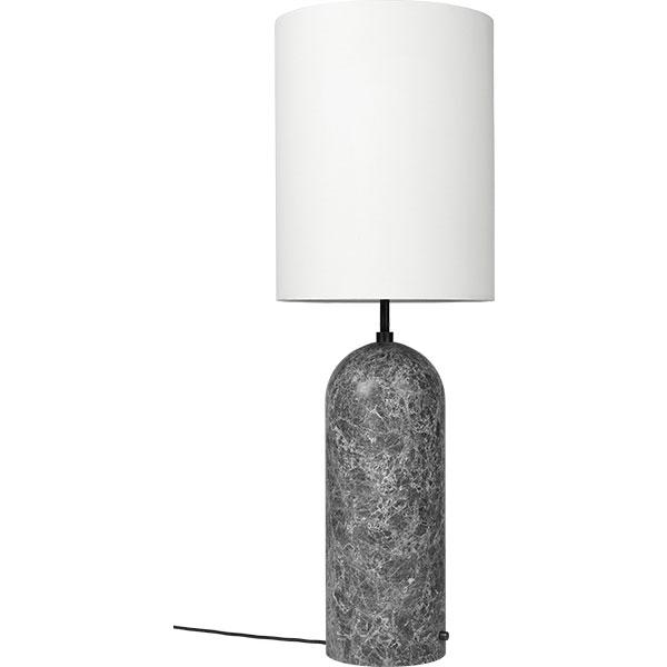 GUBI Gravity Vloerlamp Grijs Marmer en Wit Lampenkap XL Hoog