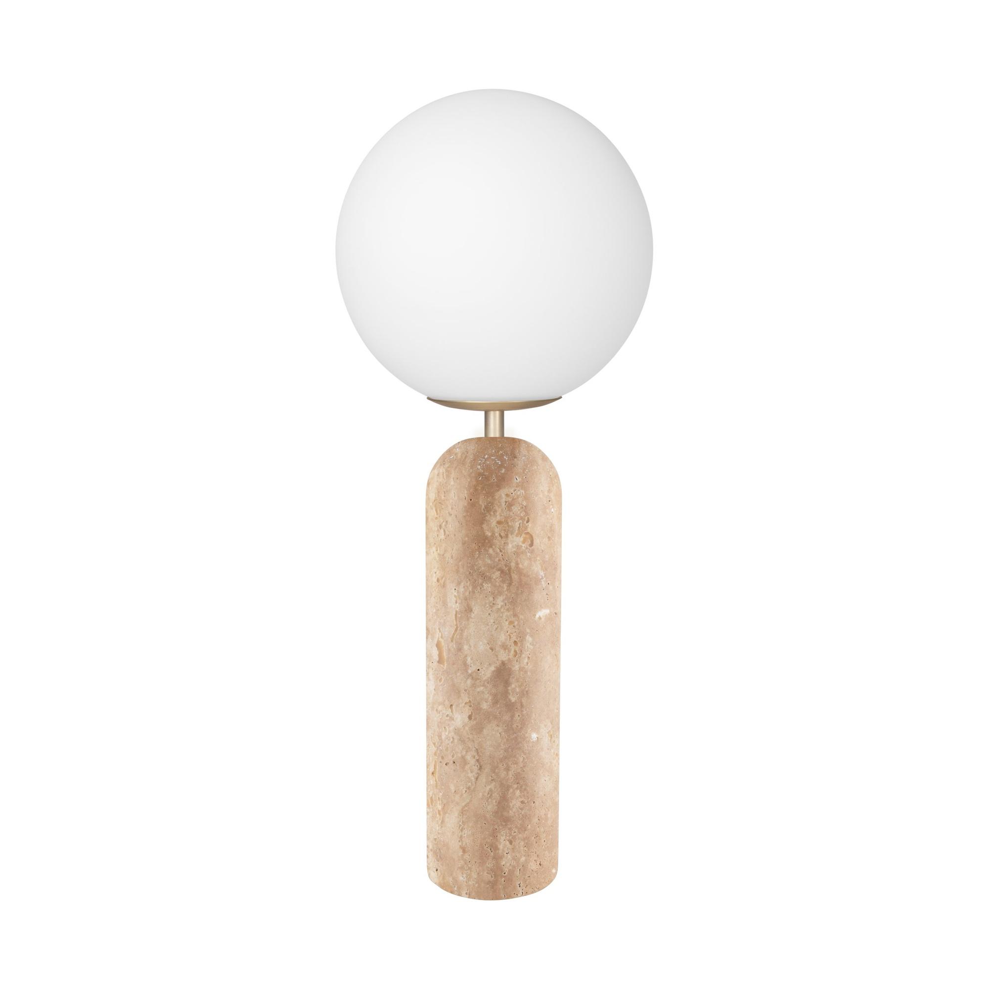 Globen Lighting Torrano -pöytävalaisin, beige, travertiini
