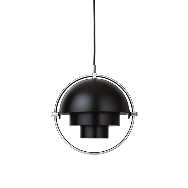 GUBI Multi-Lite Lampadario Cromo E Nero Piccolo