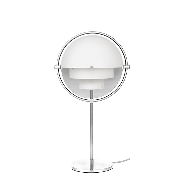 Lampada da Tavolo GUBI Multi-Lite Cromo e Bianco