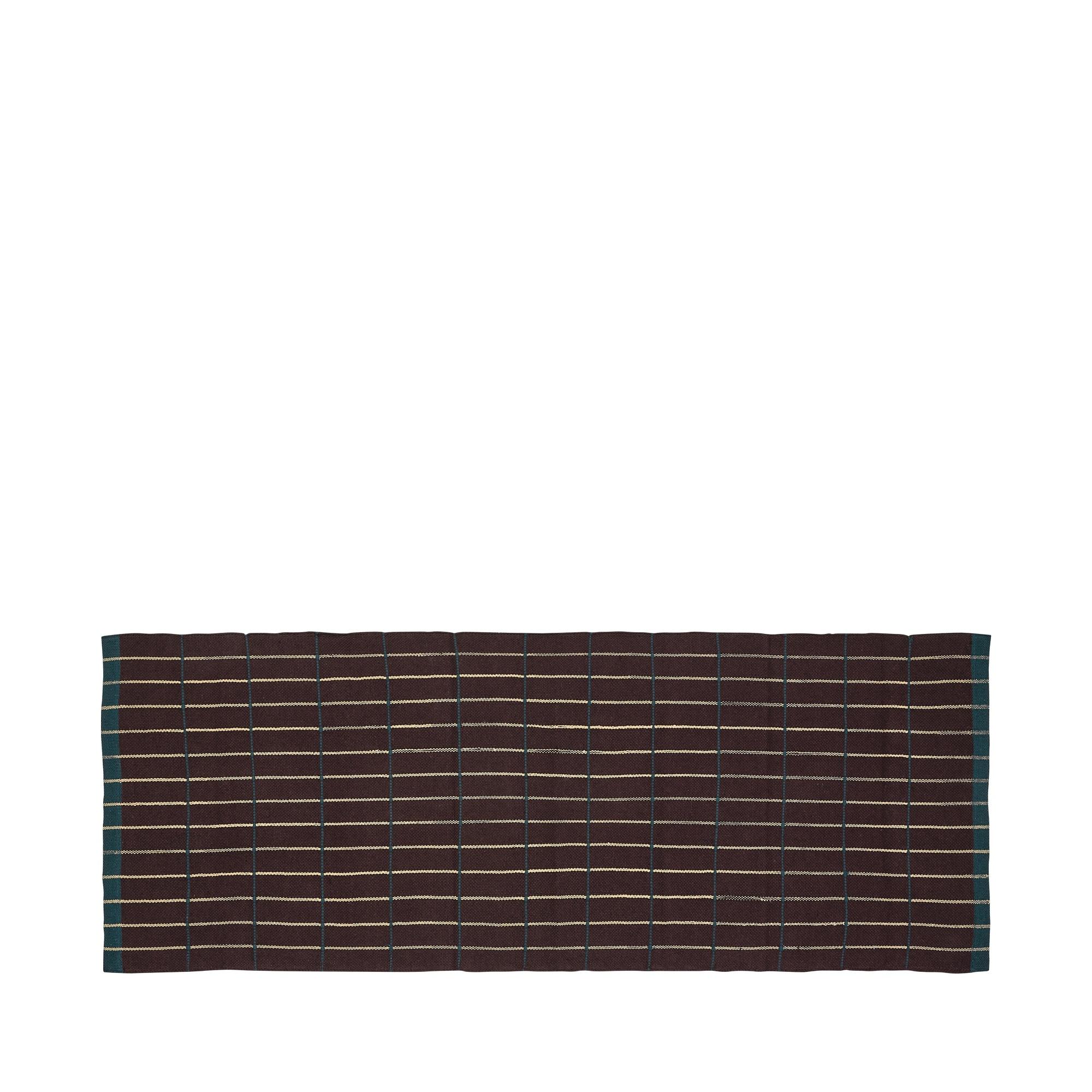 Hübsch Alfombra Cottage 80x200 Marrón/ Verde oscuro