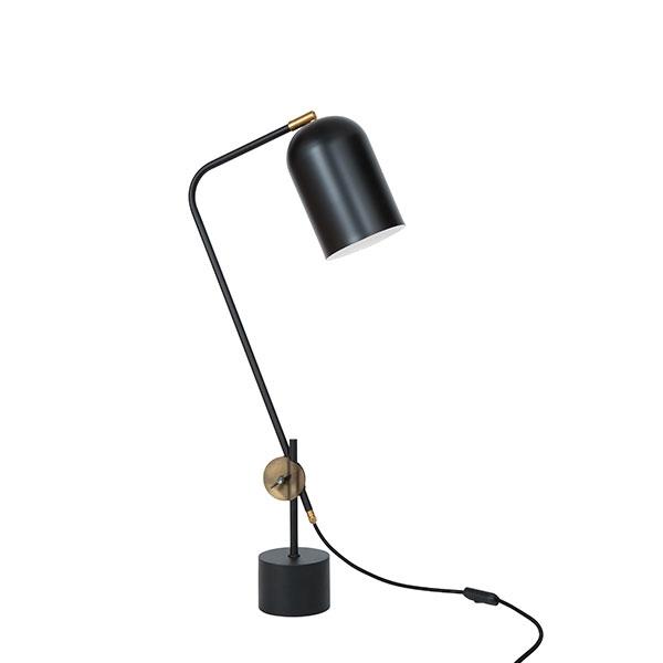 Konsthantverk Knekt Lampe à Poser Noir Mat & Laiton Brut