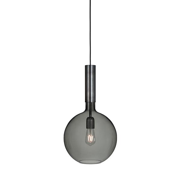 Konsthantverk Rosdala Klein Hanglamp - Røgfavet Glas & Ijzer