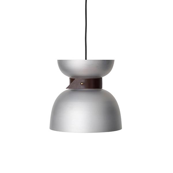 Konsthantverk Liv Pendant - Raw Aluminium & Black Leather