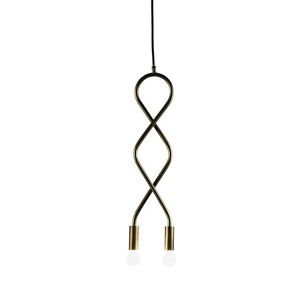 Konsthantverk Eld Pendant - 2 Rods Raw Brass