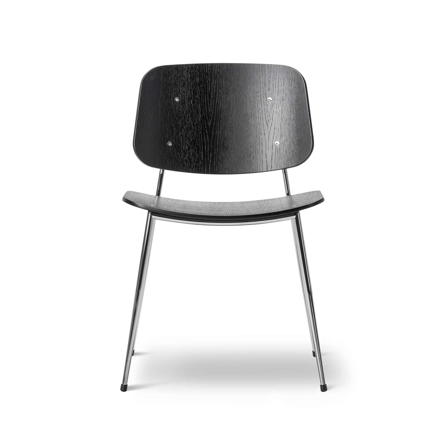 Fredericia Furniture Søborg Métal Chaise de Table à Manger en Métal Tube Base Noir Laqué/Acier