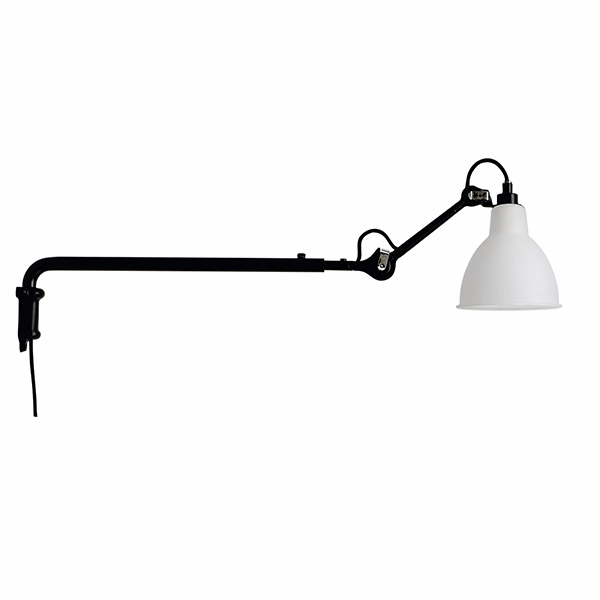 Lampe Gras N203 Væglampe Mat Sort/Opal Glas