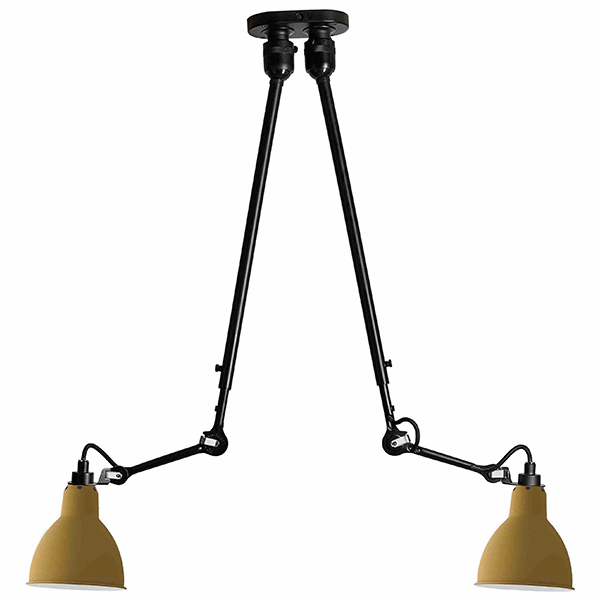 Lampe Gras N302 ceiling lamp Double mat black & mat yellow