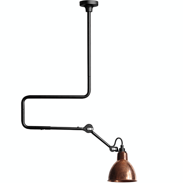 Lampe Gras N312 ceiling lamp mat black & raw copper