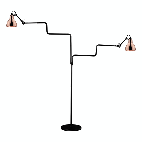 Lampe Gras N411 Gulvlampe Double Mat Sort & kobber