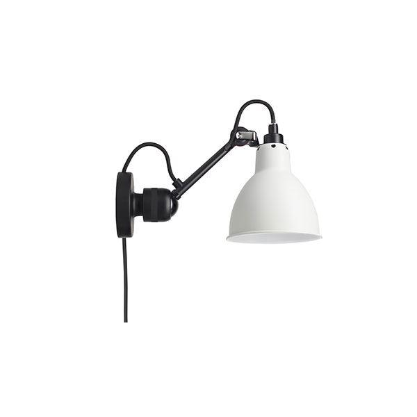 Lampe Gras N304 Wandlamp Mat Zwart & Mat Wit Met Stekker