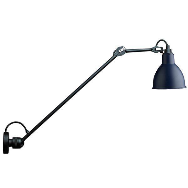 Lampe Gras N304 L60 Wandlamp Mat Zwart & Blauw Bekabeld