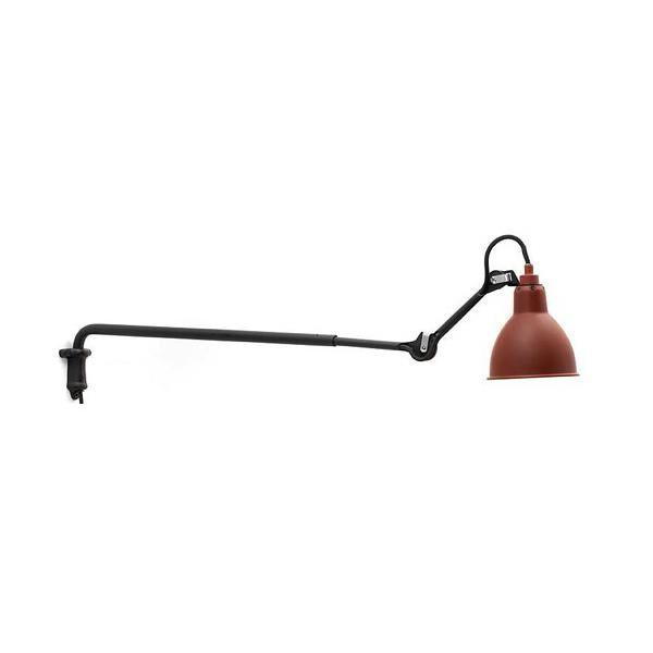 Lampe Gras N203 wall lamp mat black & mat red