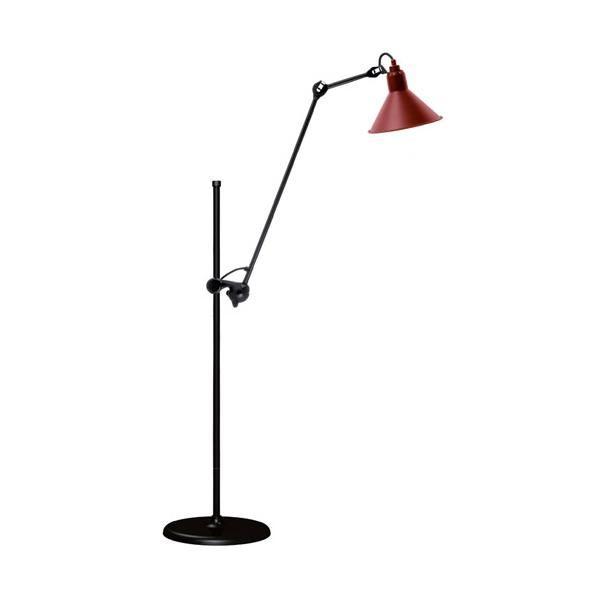 Lampe Gras N215 Lampada Da Terra Nero Opaco E Rosso Opaco