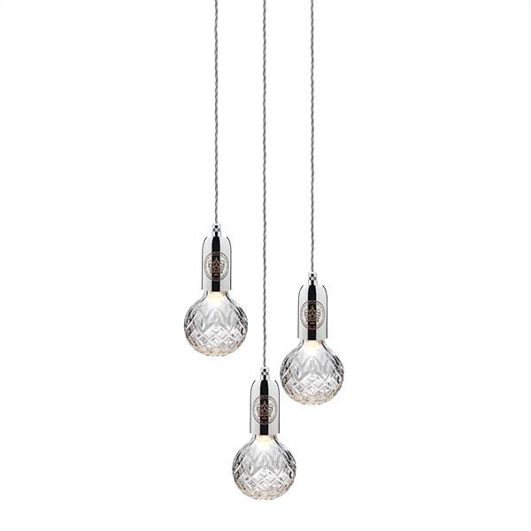 Lee Broom Crystal Bulb Pendant 3 Pcs Clear/ Chrome