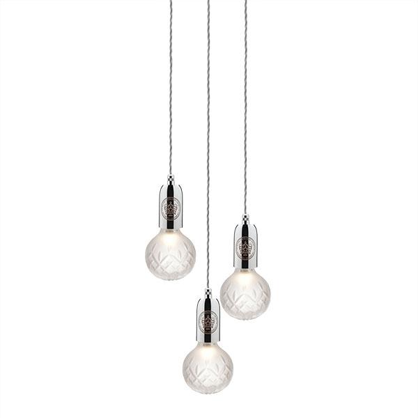 Lee Broom Crystal Bulb Lampadario A 3 Pezzi Opaco/Cromo