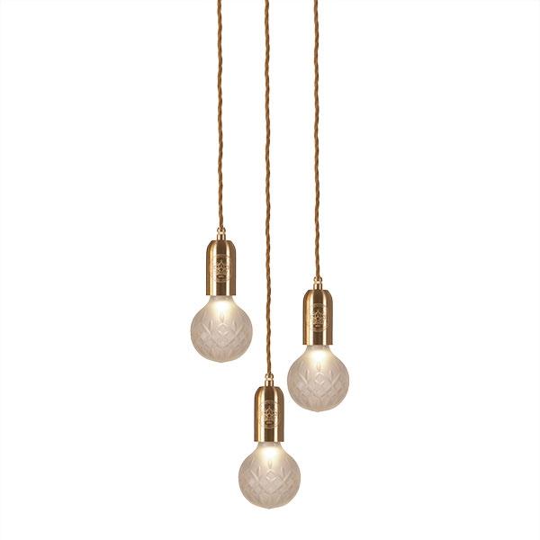 Lee Broom Crystal Bulb Lámpara Colgante 3 Piezas Mate/Latón