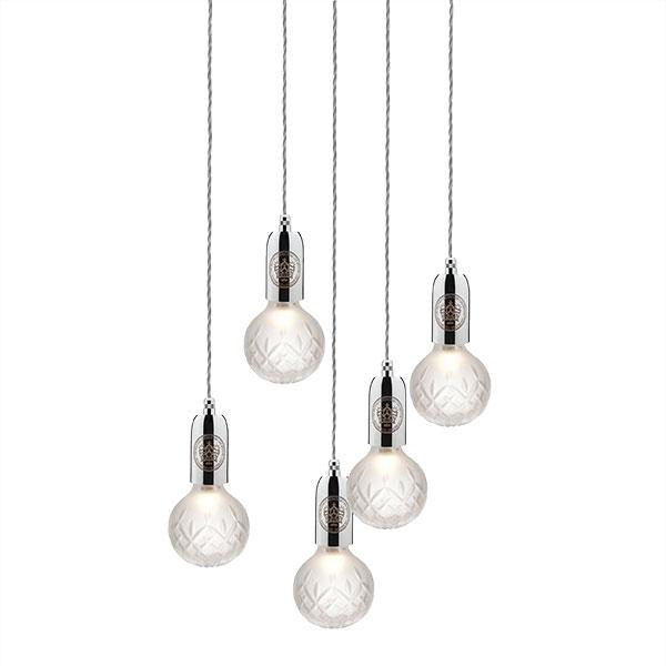 Lee Broom Crystal Bulb Lámpara Colgante 5 Piezas Mate/Cromo