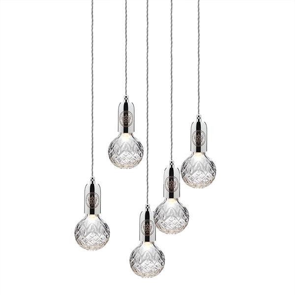 Lee Broom Crystal Bulb Pendant 5 Kpl Kirkas/kromi