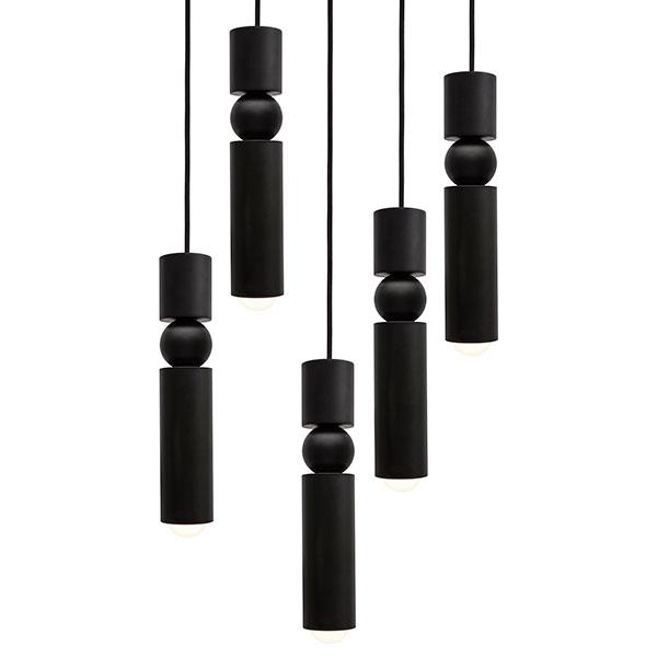 Lee Broom Fulcrum Pendant 5 Pcs Matt Black