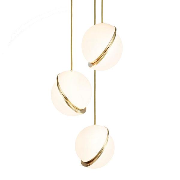 Lee Broom Mini Crescent Taklampa 3 St Opal/Mässing