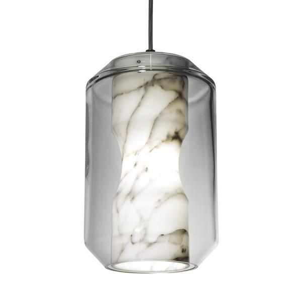 Lee Broom Chamber Light Pendant Large Carrara Marble/Crystal