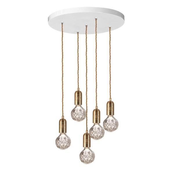 Lee Broom Suspension Ampoule Cristal 5 Pcs Transparent/ Laiton