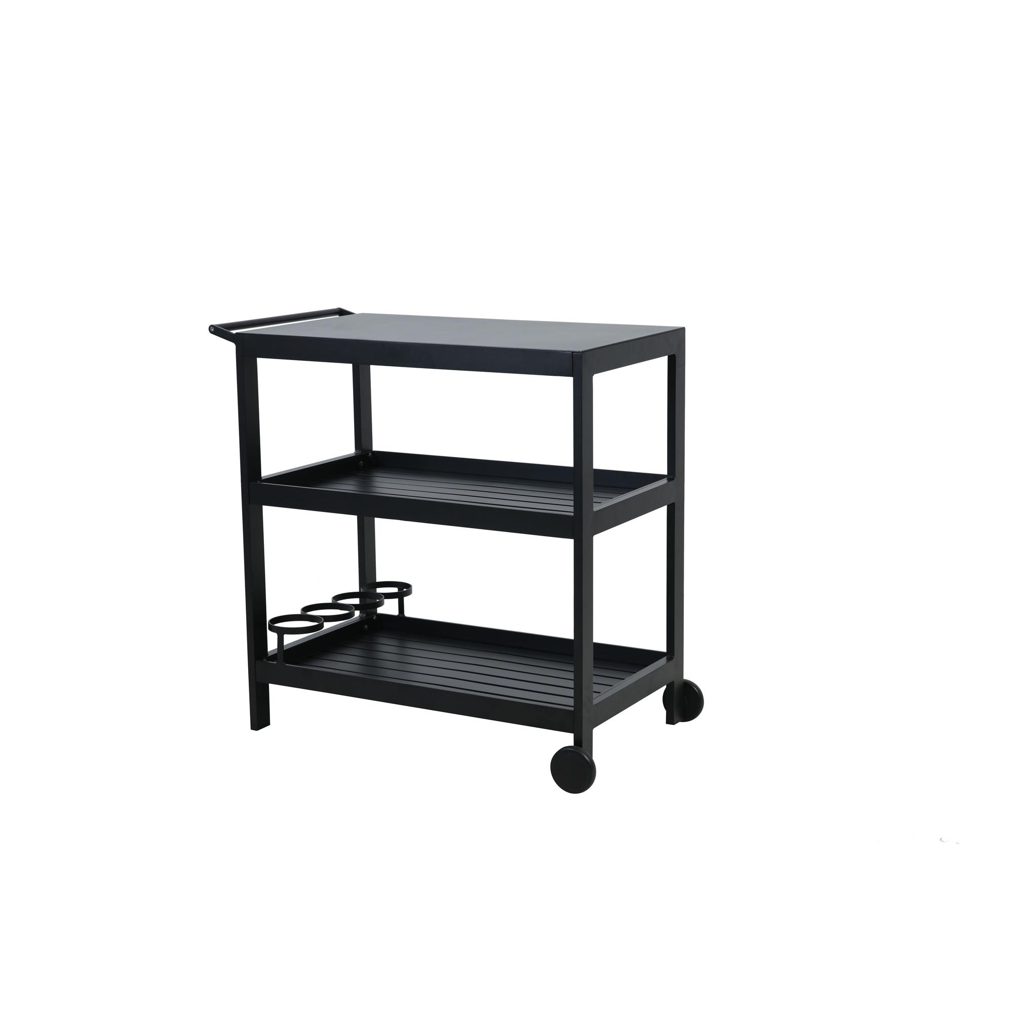 Mesa auxiliar de cocina para exteriores Mareld con ruedas , Negro