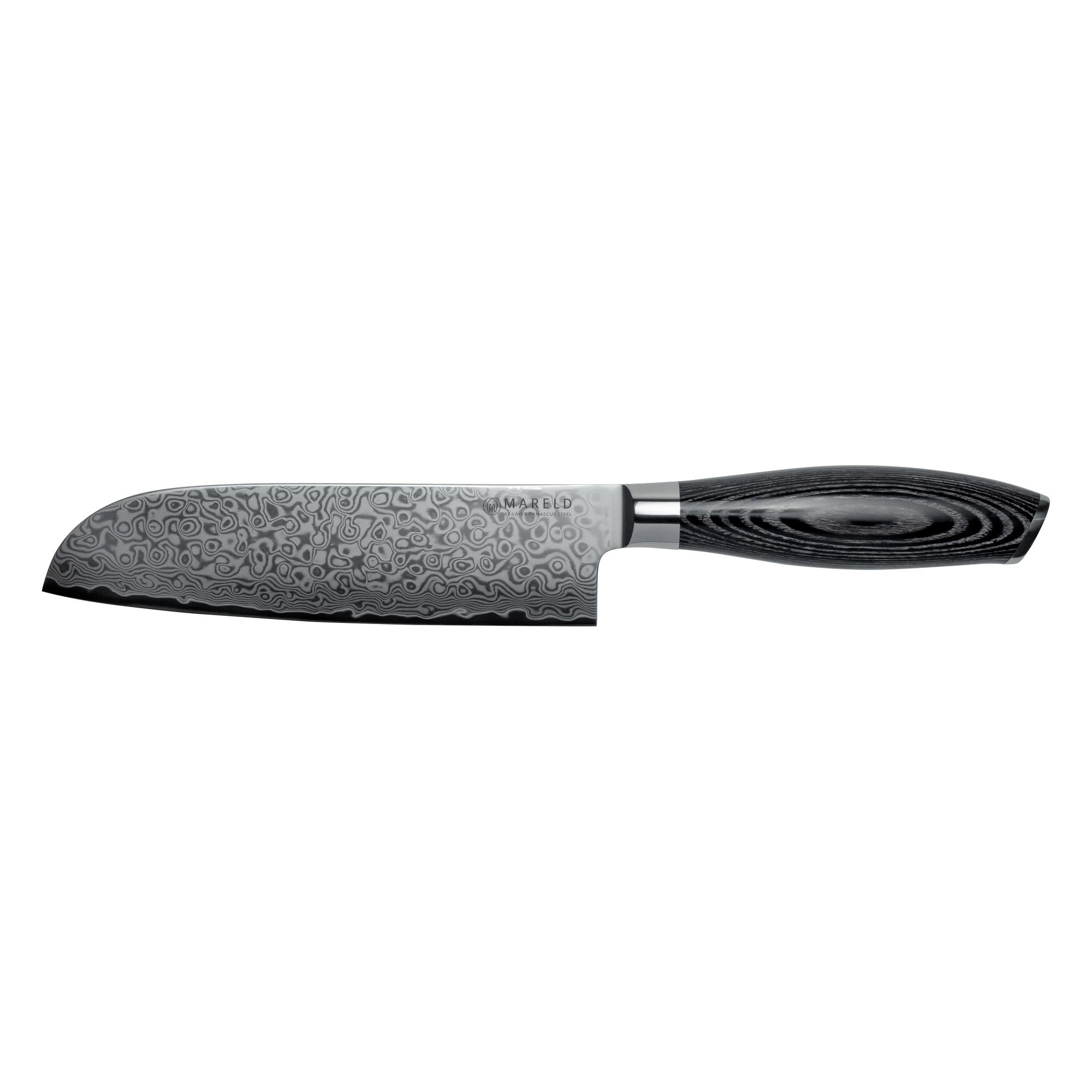 Mareld Akio Japanisches Santokumesser 18 cm Schwarz