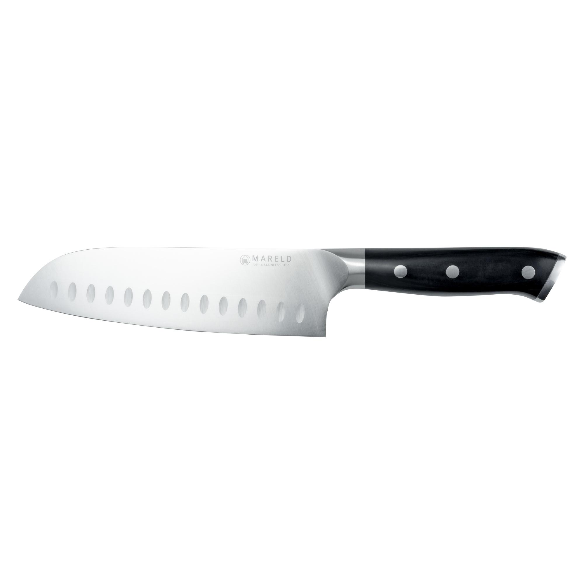Mareld Europees Santoku Mes 18 cm Zwart