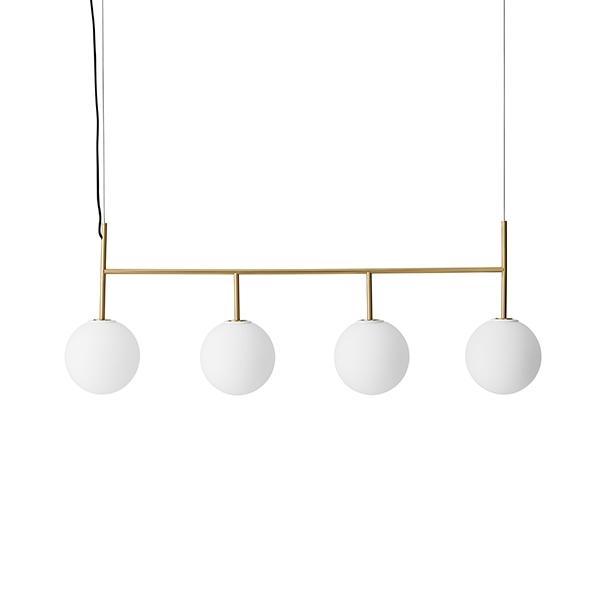 Audo TR Pendant Rail Brushed Brass with Matt Opal Bulb