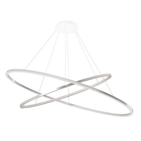 Nemo Ellisse Dubbele Hanglamp Gepolijst Aluminium/ Wit 2700K