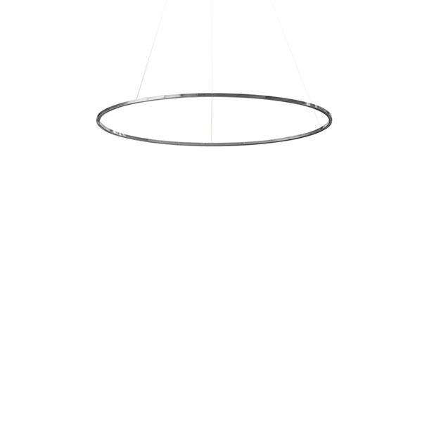 Nemo Ellisse Minor Lampadario Alluminio Lucido/Bianco Uplight 3000k