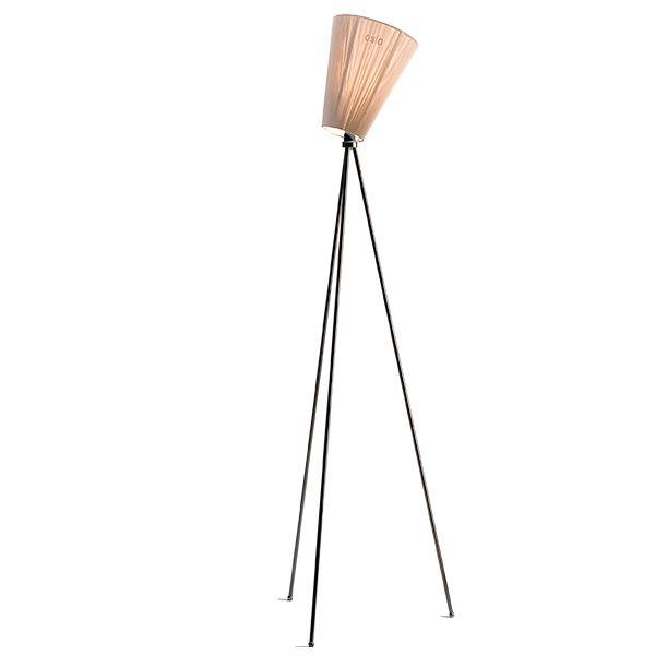 Northern Oslo Wood Vloerlamp Matte Zwarte Voet & Beige Lampenkap