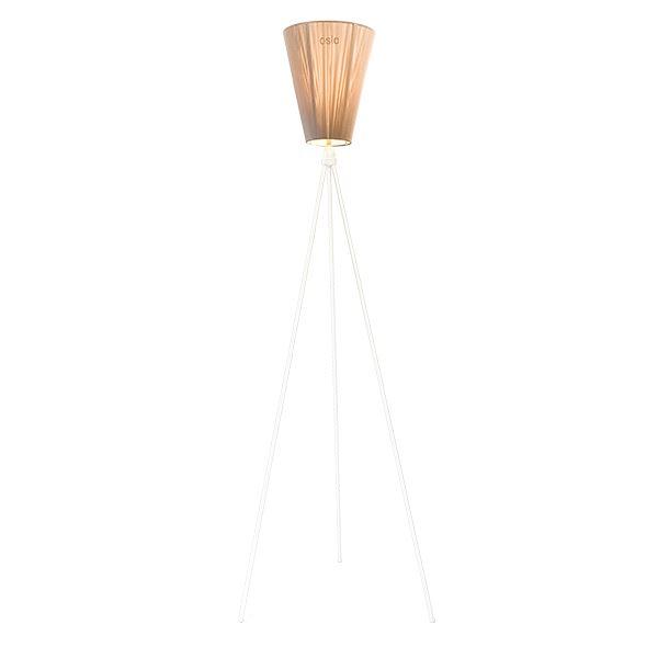 Northern Oslo Wood Floor Lamp White Base & Beige Shade