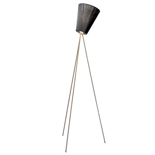 Northern Oslo Wood Floor Lamp Metal Base & Black Shade