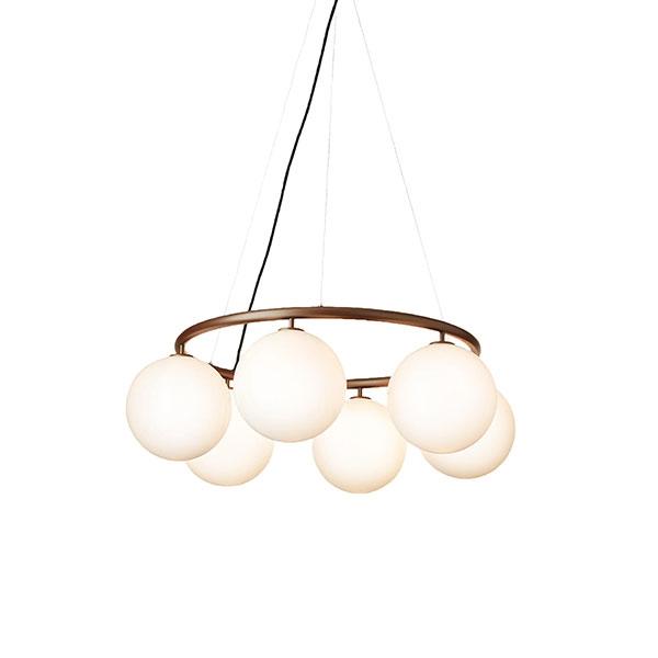 Lustre Circulaire Nuura Miira 6 Bronze Foncé/Blanc Opale