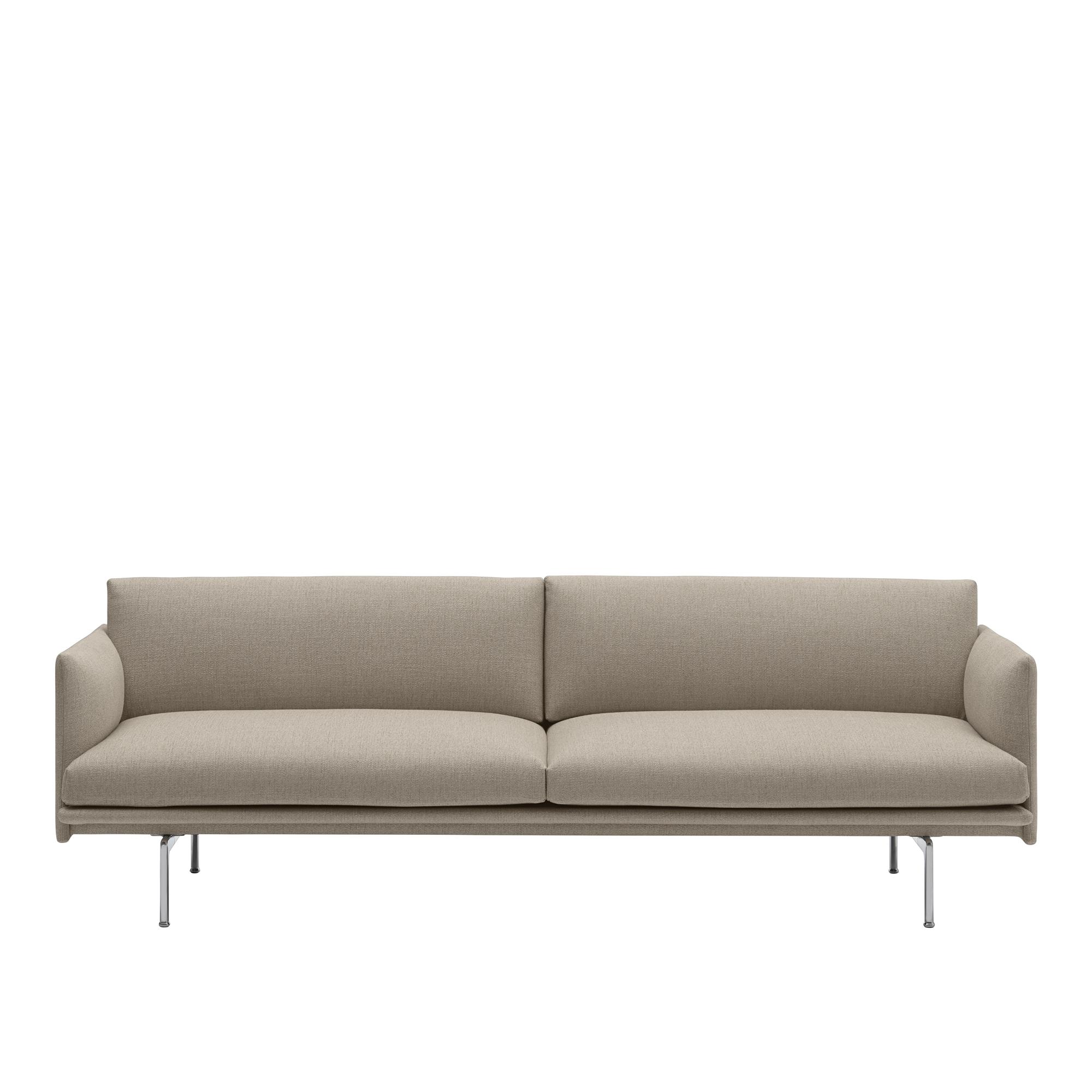 Muuto Outline 3 hengen sohva Ericture 240/kiillotettu alumiini