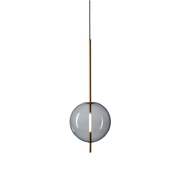 Pholc Kandinsky 30 Lampadario Vetro Grigio Fumè E Ottone