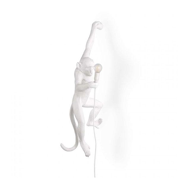 Køb Seletti Monkey Hanging Left Væglampe Hvid