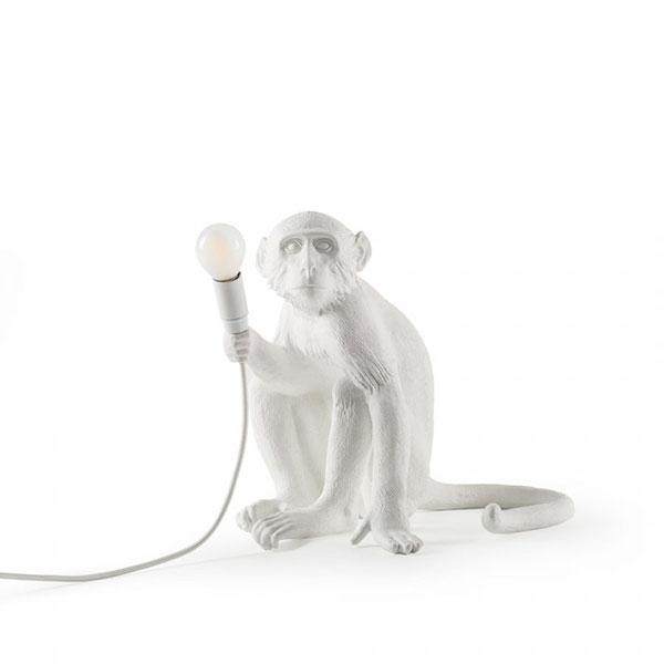 Seletti Monkey Sitting Bordlampe Hvid