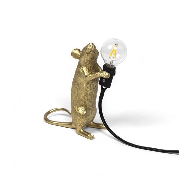 Seletti Mouse Step Standing Bordlampe Guld